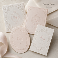 Suite d'invitations de mariage de luxe personnalisées, avec cadre victorien orné et impression typographique
