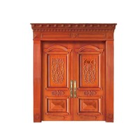 Porte double en bois massif Iroko africain, sur mesure, motifs sculptés de style chinois, isolation phonique, fabricant
