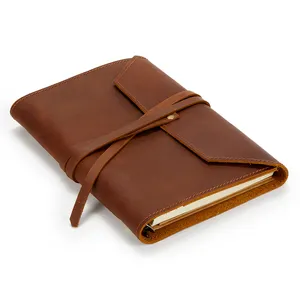 Removable Genuine Leather A5 Loose-Leaf Journal Agenda Notebook Top Grade 100gsm Dowling Paper Gratitude Diary for Office Gift