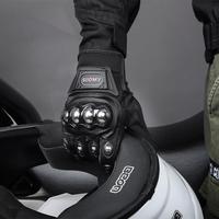 Gants de moto tout-terrain, de course sur route et de motocross, avec protection rigide des phalanges, en microfibre résistante aux chocs, antidérapants, à doigts entiers