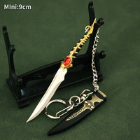 Nouveauté, pendentif en forme d'épée en os de dragon en acier valyrien miniature de 9 cm, jouet en métal, porte-clés
