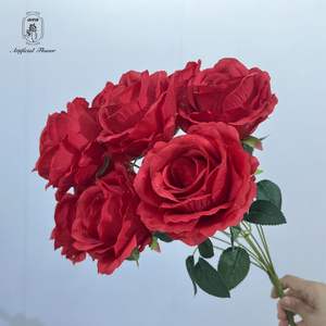 Arrangement de fleurs artificielles en soie de haute qualité DKB, vente en gros, fleurs de rose fuchsia chaudes, fleurs en vrac - Product Image 6