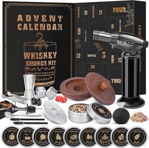 <span class=keywords><strong>Calendrier</strong></span> de l'<span class=keywords><strong>Avent</strong></span> du Whisky pour Hommes 2025 – Kit de 24 Jours de Whisky Bourbon et Infuseur Fumeur – Cadeau Parfait pour Mari – Outils de Bar - Product Image 2