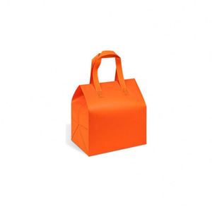 Sac isotherme portable auto-adhésif jetable orange personnalisé pour aliments, café, emballage non tissé à emporter, sacs de courses - Product Image 1