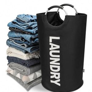 90L Large <b>Basket</b> <b>Foldable</b> Modern Multifunction Promotional <b>Laundry</b> Hamper Aluminum Handles Waterproof Dirty Clothes Storage Bin - Product Image 1