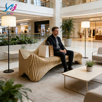 Banc en bois moderne, durable et écologique, sièges paramétriques en bois massif, canapé, chaises d'attente de luxe pour jardin, aéroport, hôtel, centre commercial, bureau