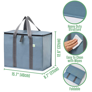 Sac isotherme non tissé fabriqué avec film d'aluminium pour livraison de repas, café frais, gâteaux et autres aliments frais à emporter - Product Image 3