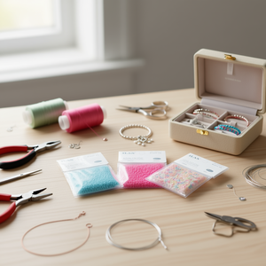 Perline a Forma di Riso 4 mm 50 G Colore Crema per Creazione di Gioielli - Product Image 3