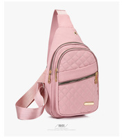 Fashion Data Port Chest Bag Pola Berlian Tas Selempang Tahan Air Kapasitas Besar untuk Wanita Tas Dada