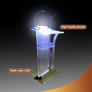 China Factory Color Light Acrylic Bishop Table High Quality Acrylic Church Pulpit Bishop Pulpit Lectern Podium - Product Image 1