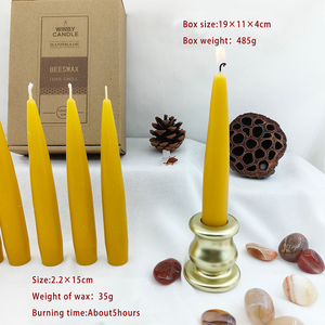 เทียนไขผึ้งสีเหลืองธรรมชาติบริสุทธิ์ LP54F สำหรับขายส่ง ทำด้วยมือ - Product Image 3