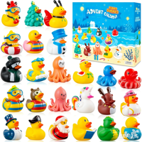 Calendrier de l'Avent Shinelee en caoutchouc avec canards sensoriels pour enfants, jouet sensoriel de Noël, 24 jours de cadeaux surprise pour garçons, filles et adolescents