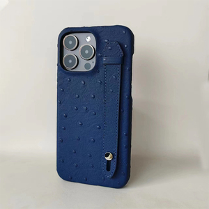 Chất lượng cao đà điểu nổi mô hình da trường hợp điện thoại cho Iphone 15 Pro Max với dây đeo - Product Image 4