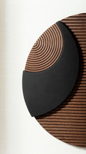 202504 pièces jumelles naturel rustique ligne Art bois décoration murale horizontale circulaire ferme tenture murale pour objets décoratifs - Product Image 6