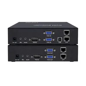 4K 2 Channel VGA KVM Extender Over Cat5e/6/7 Cable Extend Up To 150M With USB2.0 Audio RS232