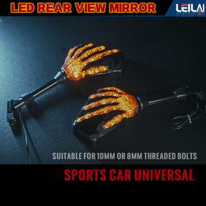 Espejo retrovisor Led para motocicleta, adecuado para pernos roscados de 8mm o 10mm, garra <span class=keywords><strong>fantasma</strong></span>, precio al por mayor - Product Image 6