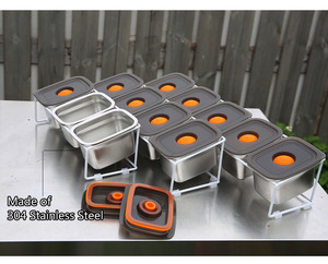 Station de Garniture pour Petites Pizzas avec Plusieurs Compartiments en Acier Inoxydable de Qualité Alimentaire pour <span class=keywords><strong>Sauce</strong></span> d'Assaisonnement - Product Image 4