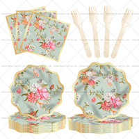 Assiettes en papier florales DAMAI 10 pouces, kit de fournitures de fête jetables pour fête du thé, anniversaire, mariage