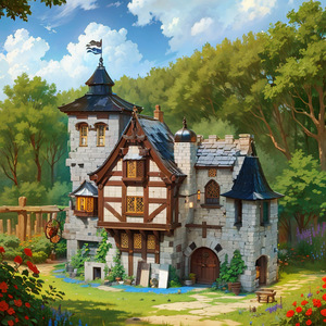 Medieval Forest Castle Building <b>Blocks</b> 33924 Educational Toy 800+ Pieces For Teenagers DIY Architecture Model - Product Image 3