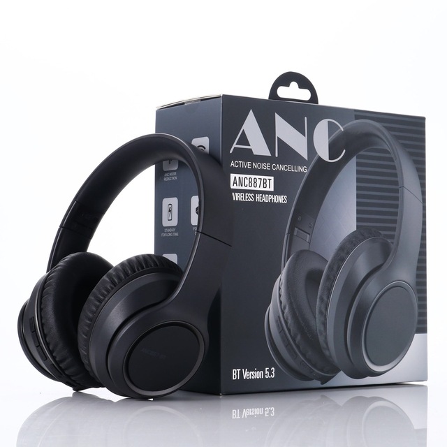 New Product 2025 ANC Noise Cancelling ANC887BT Wireless Headset ANC Over Ear Wireless Headphones for PC/Mobile Phone
