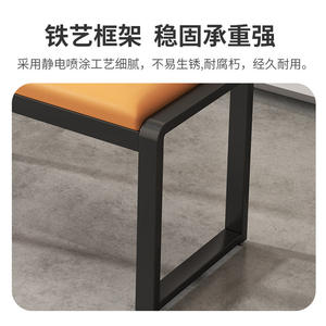 Bancos Largos Cuadrados de Lujo para Tiendas de Zapatos y Ropa, Bancos para Cambiar Zapatos en Vestidores, Cojines de Asiento con Soporte Lumbar Bajo - Product Image 5