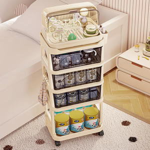 Çok katmanlı PP plastik çıkarılabilir haddeleme Modern yardımcı malzeme arabası çekmece tipi zemin ayakta aperatif organizatör bebek malzemeleri oturma - Product Image 4