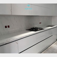 Plan de travail en pierre artificielle acrylique résistant aux rayures, comptoir de cuisine moderne en acrylique solide pour la maison