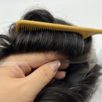 Venta al por mayor OEM personalizado Versalite Toupee indio para hombre con base de encaje y monofilamento, liso/ondulado suelto, densidad 120-130%, 100% cabello humano Remy
