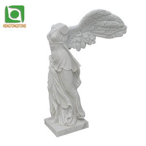 Decorazione esterna intagliata a mano marmo bianco naturale famosa <span class=keywords><strong>mitologia</strong></span> <span class=keywords><strong>greca</strong></span> statua della dea della vittoria alata - Product Image 2