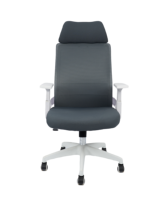 Chaise de bureau pivotante au design moderne avec support de nuque réglable en hauteur et tissu