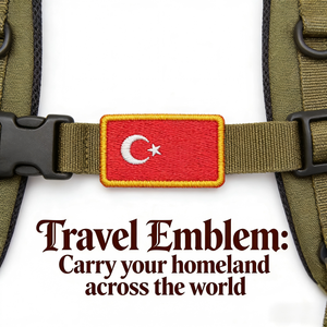 Bandiera Nazionale Turca, Patch Ricamata Premium Ecologica Termoadesiva, Attrezzatura Tattica, Borse da Viaggio, Souvenir, Esposizioni Internazionali - Product Image 6