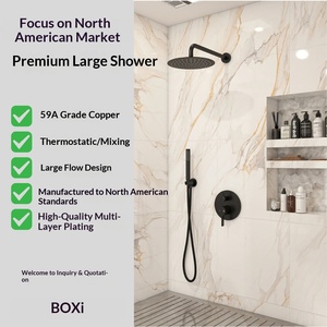 Xinxi 10inch Concealed 304 Stainless Steel American Style Rainfall Waterfall Matte Black Bathroom Handheld <b>Shower</b> BXW-041 Stainl - Product Image 2