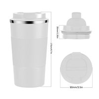Vaso Térmico de Acero Inoxidable de Doble Pared, Recto, Blanco, de 12 oz, para Viaje, para Agua o Café, Sublimable, con Tapa, Venta al Por Mayor