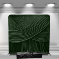 Backdrop Fotografi Lipat Portabel 8x8 Dua Sisi Custom, Laris untuk Dekorasi Pesta