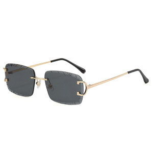 Wholesale Luxury <strong>Fashion</strong> Designer Sunglass Frameless Cut Edge Square Inverted Sunglasses Women Rimless Sunglasses <strong>Men</strong>