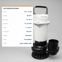 Pompe solaire submersible KING NEW série QDX, DC 48V 1500W, hauteur de refoulement max. 40m, pour l'approvisionnement en eau des jardins domestiques et des petites exploitations agricoles