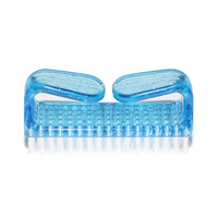 Brosse à ongles facile à nettoyer Brosse à ongles à poignée Brosse à ongles en plastique cristal rose Brosse à poussière pour ongles