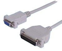 Cable de datos de codo de cable de módem RS232 DB9M/DB25F de cobre puro con cubierta de PVC para uso de cámara y computadora