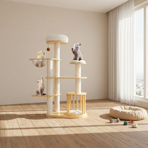 Arbre à <span class=keywords><strong>chat</strong></span> moderne et classique de luxe, écologique, réglable en hauteur, avec plateforme en coton, chanvre et sisal, meuble pour <span class=keywords><strong>chat</strong></span> en bois - Product Image 1