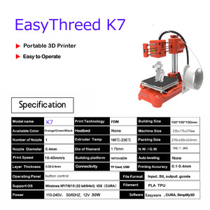 2024 New Version Easythreed K7 Mini <strong>3D</strong> <strong>Printer</strong> 100*100*100mm Dot Matrix for Household Education &amp; Student Use