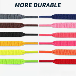 Lacets colorés plats monocouche en polyester de 8mm adaptés aux chaussures en <span class=keywords><strong>toile</strong></span> de <span class=keywords><strong>basket</strong></span>-ball blanc AJ chaussures de sport et de loisirs - Product Image 3