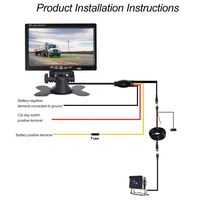 Système de voiture 3-en-1 7 pouces avec caméra de recul HD AHD 1080P, radar à ondes millimétriques AI 11 GHz, détection de mouvement, étanche IP68