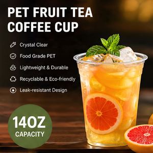 Gobelet en plastique universel de 14 oz, gobelet pour boissons froides pour fêtes de plage en famille, gobelet à café jetable personnalisable en PET épaissi - Product Image 2