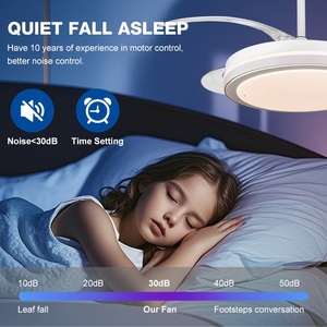 Ventilador <span class=keywords><strong>de</strong></span> <span class=keywords><strong>Techo</strong></span> LED Silencioso con Luz, <span class=keywords><strong>de</strong></span> Alta Calidad, <span class=keywords><strong>Moderno</strong></span>, para Dormitorio Interior, <span class=keywords><strong>de</strong></span> 42 Pulgadas, con Aspas Retráctiles Invisibles, Motor DC y Control Remoto - Product Image 3