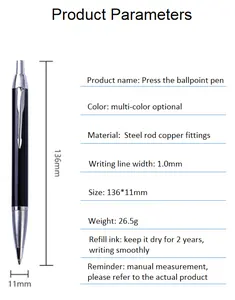 Stylo à bille en métal personnalisé, stylo à bille de luxe pour cadeau d'affaires