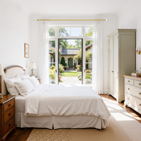 Tringle à Rideaux Longue Ajustable en Fer Doré de Luxe avec Embouts et Supports Classiques en Marbre, Tringle Métallique Robuste et Écologique