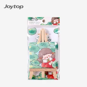 Joytop1021卸売すべてのものかわいい3x3インチ50枚緑の漫画の女の子イーゼル付きキュービックシェイプメモパッド