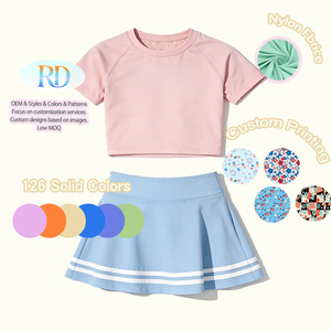Conjunto de Falda Deportiva para Niñas, Estilo Yoga, con Bordes a Rayas Clásicos, Ropa Deportiva Infantil, Conjunto de <span class=keywords><strong>Dos</strong></span> Piezas para Bebés - Product Image 6