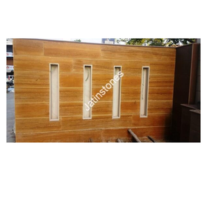 Dalles et carreaux en pierre calcaire naturelle jaune Eta Gold pour murs, sols et pierres décoratives pour projets intérieurs et extérieurs - Product Image 1