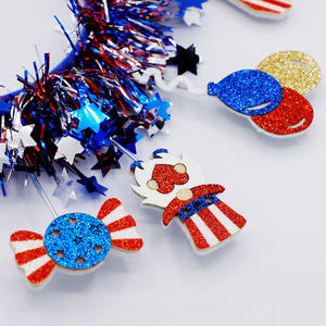 Transfronterizo para Amazon Nueva Bandera de EE. UU. Diadema del Día DE LA Independencia Vestido del Día Nacional Accesorios del Festival Rojo Blanco Azul Sombreros de plástico - Product Image 3